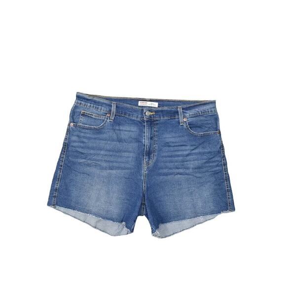 Signature Levi's Blue Bermuda Shorts Plus Size 18 Zip High Rise Heritage Denim - Picture 1 of 8